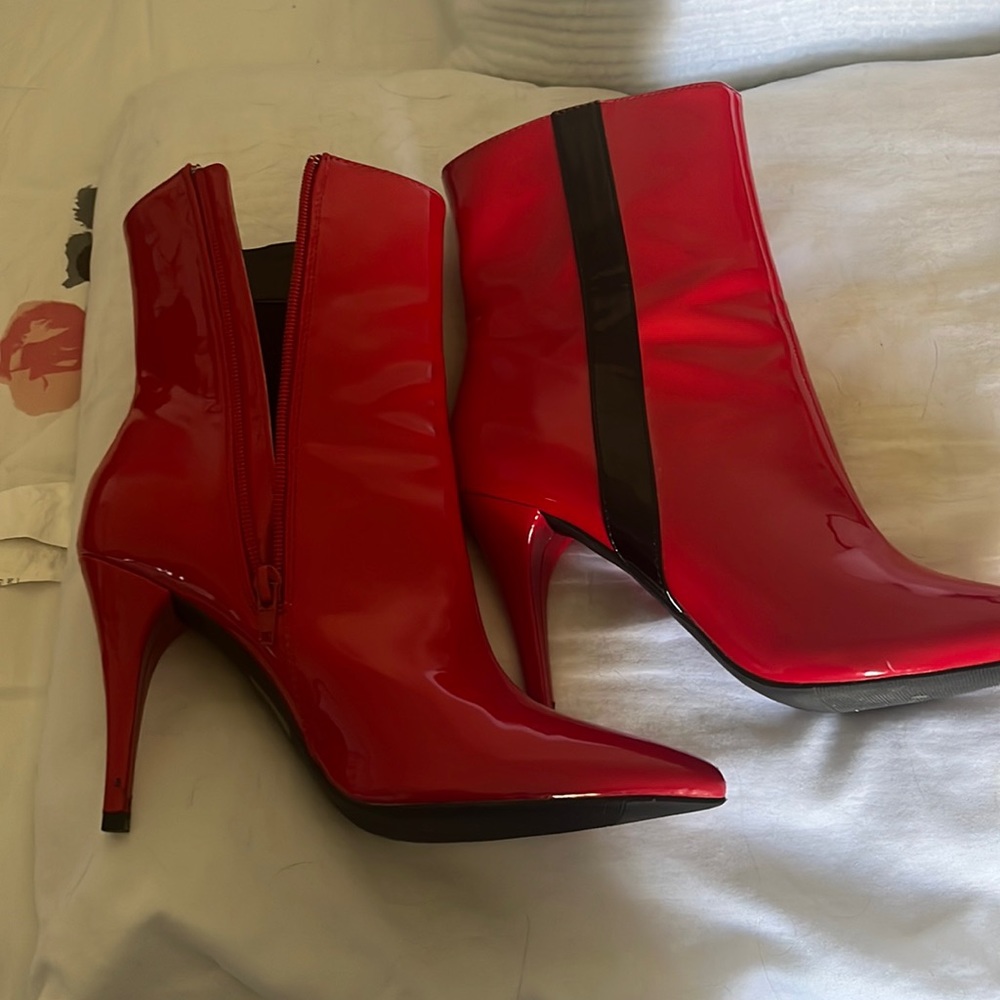 Red Forever 21 Heeled Boots size 8